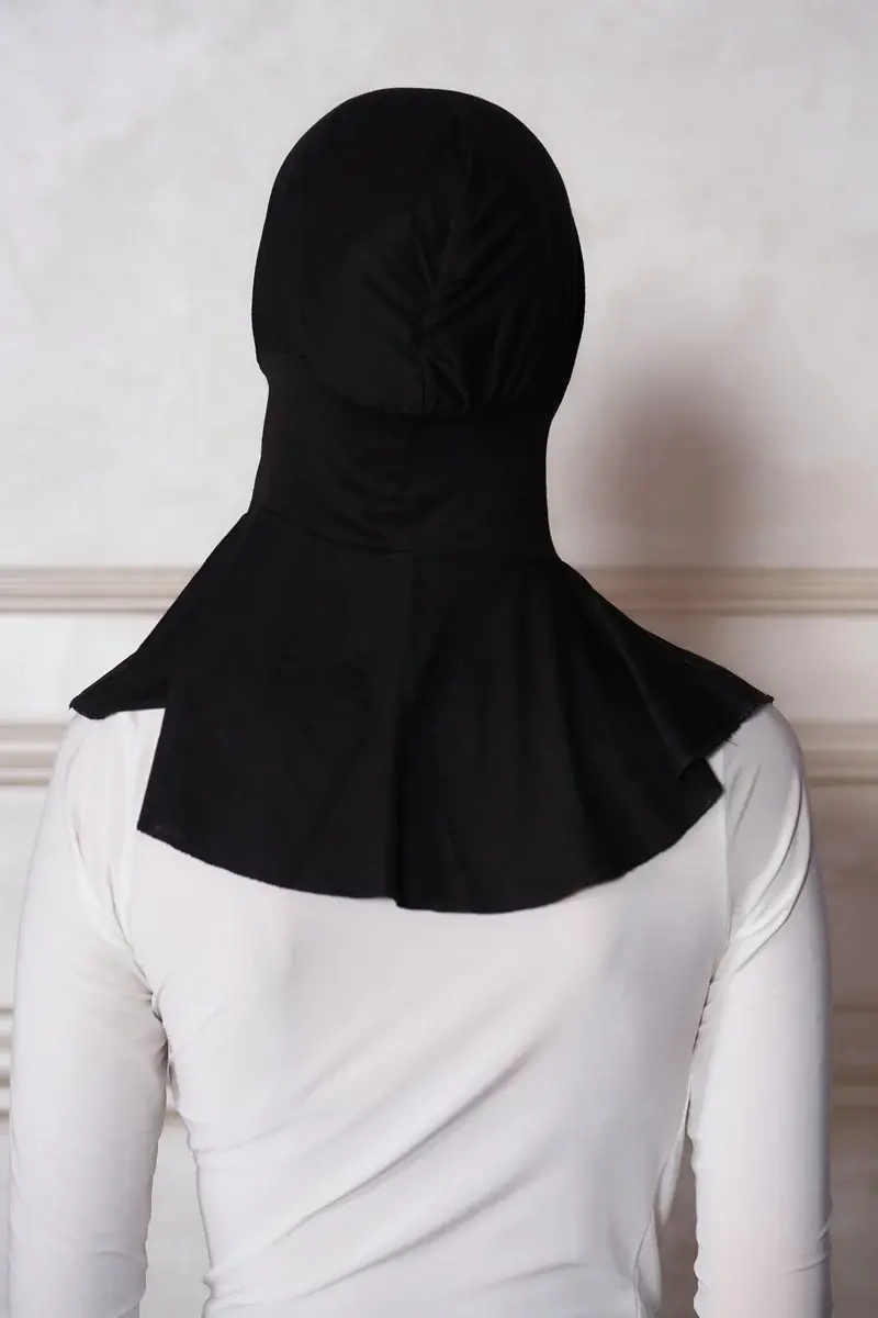 Spor Hijab Pratik Hazır Geçmeli Bone - Siyah - 3